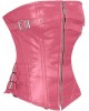 Women Real Leather Corset Overbust Handmade Pink Genuine Leather Corset, Heavy Duty Steel Boned Waist Gothic Luxury and Stylish