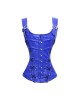 Women Real Leather Corset Overbust Handmade Blue Genuine Leather Corset, Heavy Duty Steel Boned Waist Gothic Luxury and Stylish