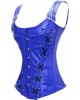 Women Real Leather Corset Overbust Handmade Blue Genuine Leather Corset, Heavy Duty Steel Boned Waist Gothic Luxury and Stylish