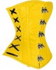 Women Real Leather Corset Overbust Handmade Yellow Genuine Leather Corset, Heavy Duty Steel Boned Waist Gothic Luxury and Stylish