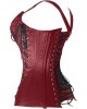 Women Real Leather Corset Overbust Handmade Maroon Genuine Leather Corset, Heavy Duty Steel Boned Waist Gothic Luxury and Stylish
