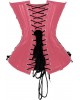 Women Real Leather Corset Overbust Handmade Pink Genuine Leather Corset, Heavy Duty Steel Boned Waist Gothic Luxury and Stylish