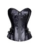 Women Real Leather Corset Overbust Handmade Black Genuine Leather Corset, Heavy Duty Steel Boned Waist Gothic Luxury and Stylish