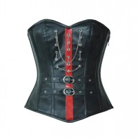 Women Real Leather Corset Overbust Handmade Black Genuine Leather Corset, Heavy Duty Steel Boned Waist Gothic Luxury and Stylish