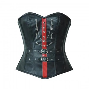 Women Real Leather Corset Overbust Handmade Black Genuine Leather Corset, Heavy Duty Steel Boned Waist Gothic Luxury and Stylish
