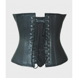 Women Real Leather Corset Overbust Handmade Black Genuine Leather Corset, Heavy Duty Steel Boned Waist Gothic Luxury and Stylish