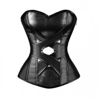 Women Real Leather Corset Overbust Handmade Black Genuine Leather Corset, Heavy Duty Steel Boned Waist Gothic Luxury and Stylish