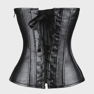 Women Real Leather Corset Overbust Handmade Black Genuine Leather Corset, Heavy Duty Steel Boned Waist Gothic Luxury and Stylish