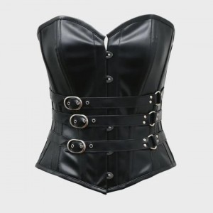 Women Real Leather Corset Overbust Handmade Black Genuine Leather Corset, Heavy Duty Steel Boned Waist Gothic Luxury and Stylish