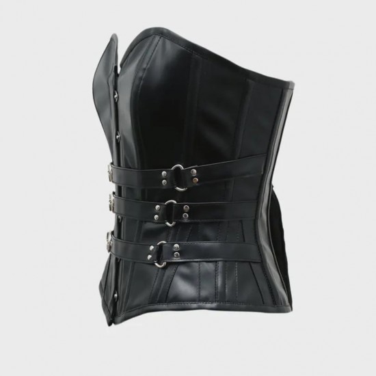 Women Real Leather Corset Overbust Handmade Black Genuine Leather Corset, Heavy Duty Steel Boned Waist Gothic Luxury and Stylish
