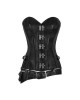 Women Real Leather Corset Overbust Handmade Black Genuine Leather Corset, Heavy Duty Steel Boned Waist Gothic Luxury and Stylish