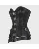 Women Real Leather Corset Overbust Handmade Black Genuine Leather Corset, Heavy Duty Steel Boned Waist Gothic Luxury and Stylish