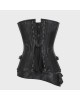 Women Real Leather Corset Overbust Handmade Black Genuine Leather Corset, Heavy Duty Steel Boned Waist Gothic Luxury and Stylish