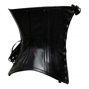Women Real Leather Corset Underbust Handmade Black Genuine Leather Corset, Heavy Duty Steel Boned Waist Gothic Luxury and Stylish