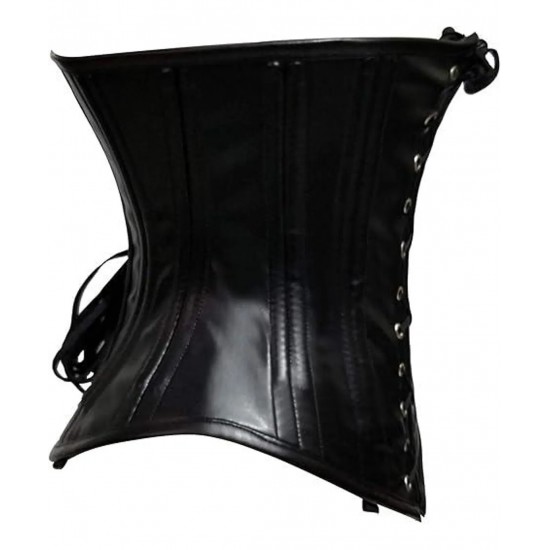 Women Real Leather Corset Underbust Handmade Black Genuine Leather Corset, Heavy Duty Steel Boned Waist Gothic Luxury and Stylish