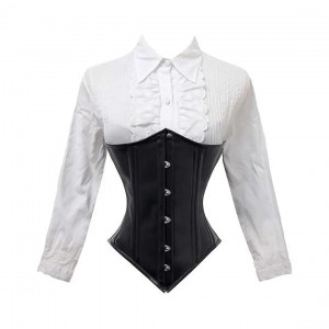 Women Real Leather Corset Underbust Handmade Black Genuine Leather Corset, Heavy Duty Steel Boned Waist Gothic Luxury and Stylish