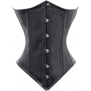 Women Real Leather Corset Underbust Handmade Black Genuine Leather Corset, Heavy Duty Steel Boned Waist Gothic Luxury and Stylish