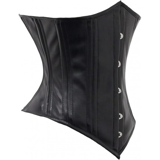 Women Real Leather Corset Underbust Handmade Black Genuine Leather Corset, Heavy Duty Steel Boned Waist Gothic Luxury and Stylish