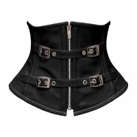 Women Real Leather Corset Underbust Handmade Black Genuine Leather Corset, Heavy Duty Steel Boned Waist Gothic Luxury and Stylish