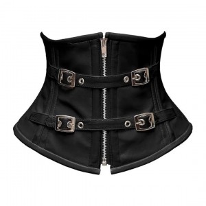 Women Real Leather Corset Underbust Handmade Black Genuine Leather Corset, Heavy Duty Steel Boned Waist Gothic Luxury and Stylish