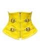 Women Real Leather Corset Underbust Handmade Yellow Genuine Leather Corset, Heavy Duty Steel Boned Waist Gothic Luxury and Stylish