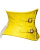 Women Real Leather Corset Underbust Handmade Yellow Genuine Leather Corset, Heavy Duty Steel Boned Waist Gothic Luxury and Stylish