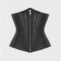 Women Real Leather Corset Underbust Handmade Black Genuine Leather Corset, Heavy Duty Steel Boned Waist Gothic Luxury and Stylish