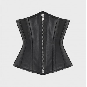 Women Real Leather Corset Underbust Handmade Black Genuine Leather Corset, Heavy Duty Steel Boned Waist Gothic Luxury and Stylish