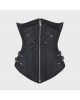 Women Real Leather Corset Underbust Handmade Black Genuine Leather Corset, Heavy Duty Steel Boned Waist Gothic Luxury and Stylish