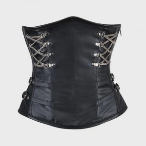Women Real Leather Corset Underbust Handmade Black Genuine Leather Corset, Heavy Duty Steel Boned Waist Gothic Luxury and Stylish
