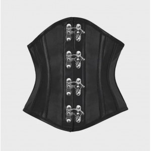 Women Real Leather Corset Underbust Handmade Black Genuine Leather Corset, Heavy Duty Steel Boned Waist Gothic Luxury and Stylish