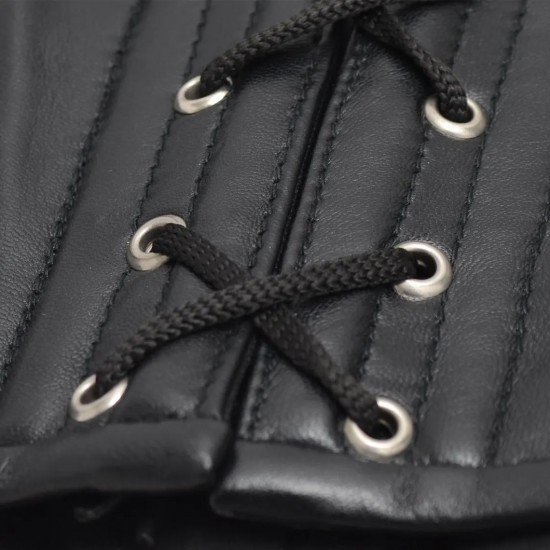 Women Real Leather Corset Underbust Handmade Black Genuine Leather Corset, Heavy Duty Steel Boned Waist Gothic Luxury and Stylish