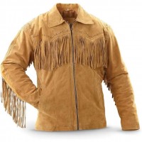 Men's Fringes Western Suede Leather Jacket, Traditional Cowboy Native American Jacket, Cowboy Fashion Leather Jacket