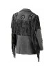 Men's Western Cowboy Real Suede Leather Jacket with Fringe and Bead Work, Traditional Cowboy Native American Jacket