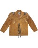 Men's Western Cowboy Real Suede Leather Jacket with Fringe and Bead Work, Traditional Cowboy