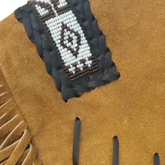 Men's Western Cowboy Real Suede Leather Jacket with Fringe and Bead Work, Traditional Cowboy